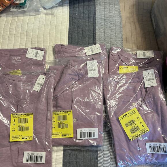 NWT J. Crew Men's Violet Mist Purple Short-Sleeve Slub Cotton Henley - Picture 9 of 9